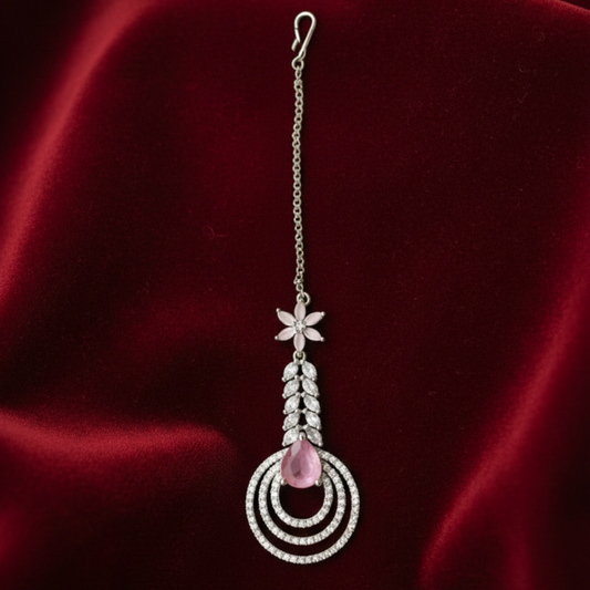 Maang Tikka With White and Color Stones