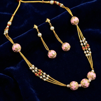 Aesthetic Chain With White & Pink Beads