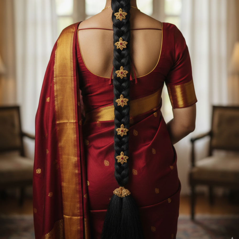 Plaited Hair with Kunjalam Set