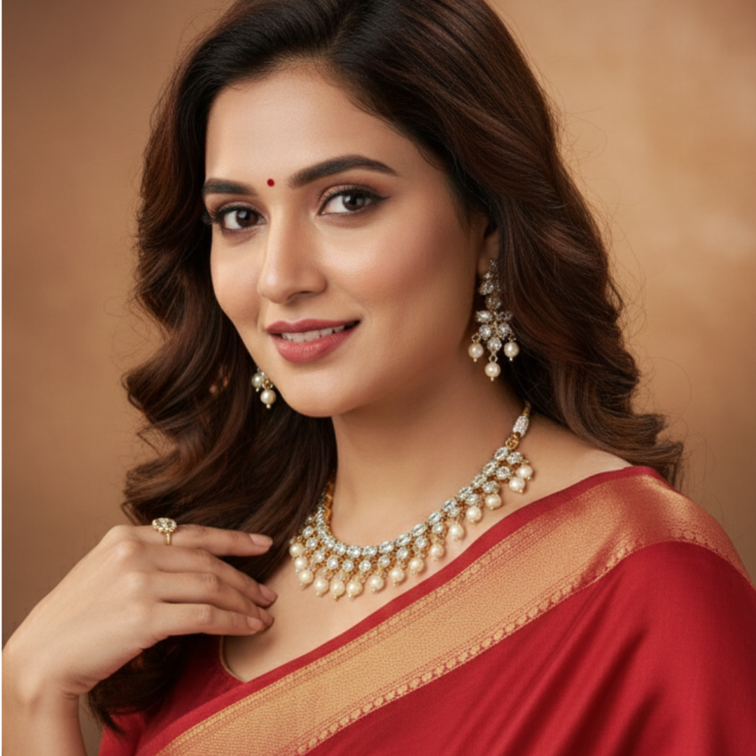 Sparkle Crystal Artificial Stone Jewellery Set