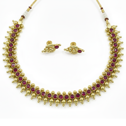 Kemp  Artificial Stone Traditional Gold Plated Necklace