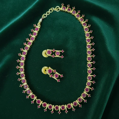 Royale Elegance Artificial Stone Jewellery Necklace Set