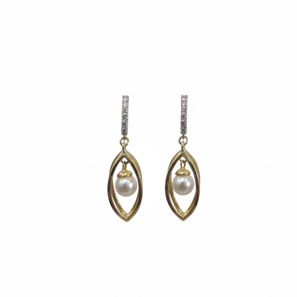White Pearl in a Cage Hanging Loops