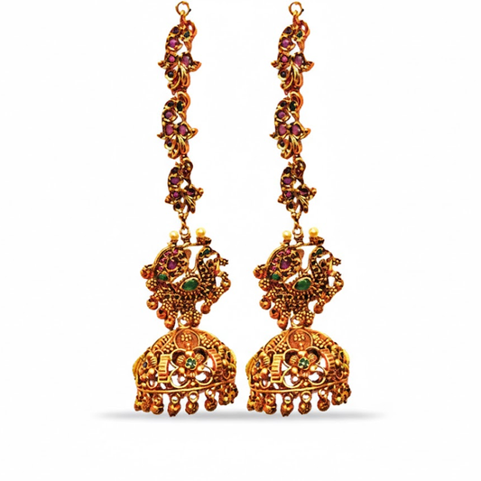 Grand Jhumka with Maatal Attached
