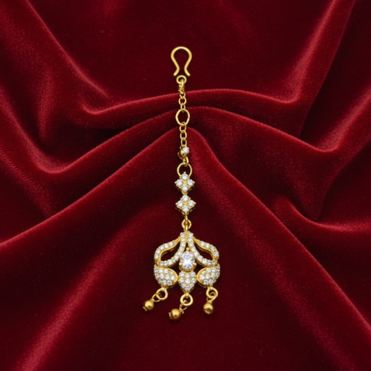 White Stone Short Model Maang Tikka