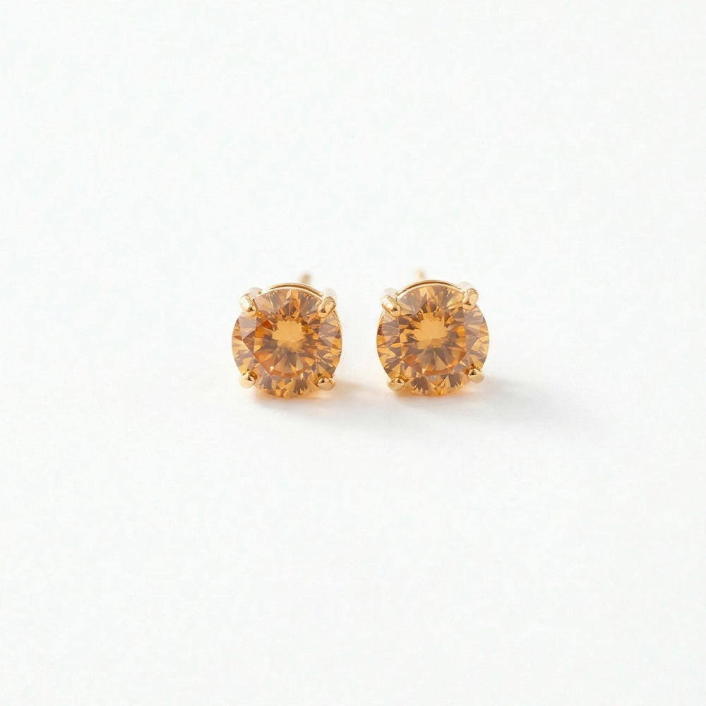 Single Stone Gold Studs