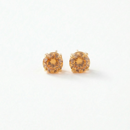 Single Stone Gold Studs
