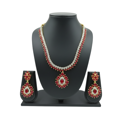 Amber Luxe Artificial Stone Jewellery Set – Trendy Party Wear