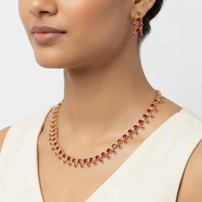 Royale Elegance Artificial Stone Jewellery Necklace Set