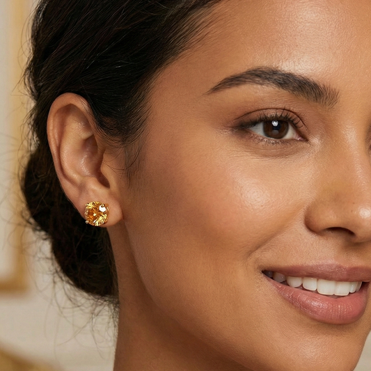 Single Stone Gold Studs