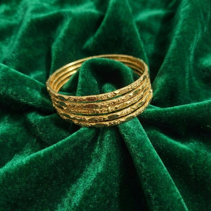 Six Pieces Daily Wear Gold Plated Bangles
