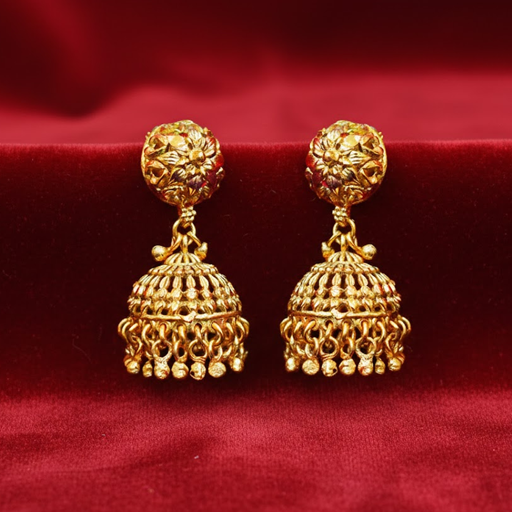 Antique Long Length Jhumkas with Beads