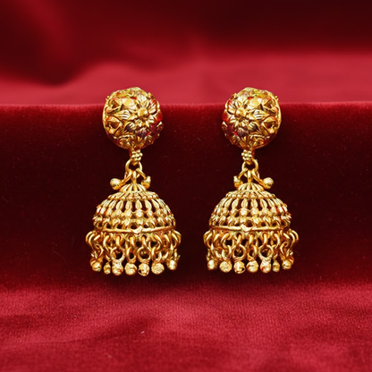 Antique Long Length Jhumkas with Beads