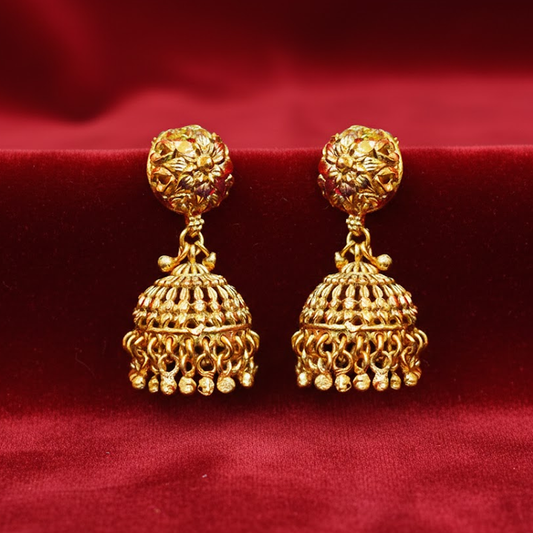 Antique Long Length Jhumkas with Beads