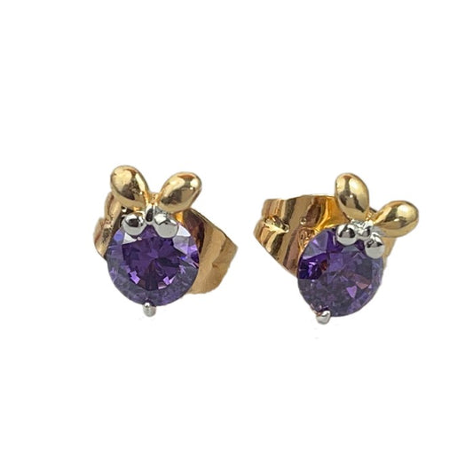 Gold Plated With Purple Stone Studs