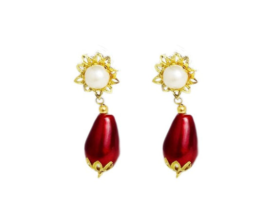 Gold Plated Flower Drop