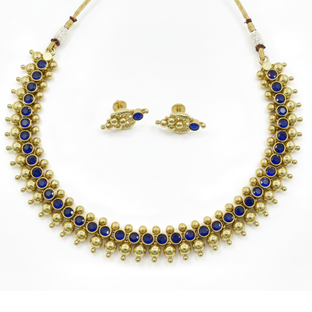 Kemp  Artificial Stone Traditional Gold Plated Necklace