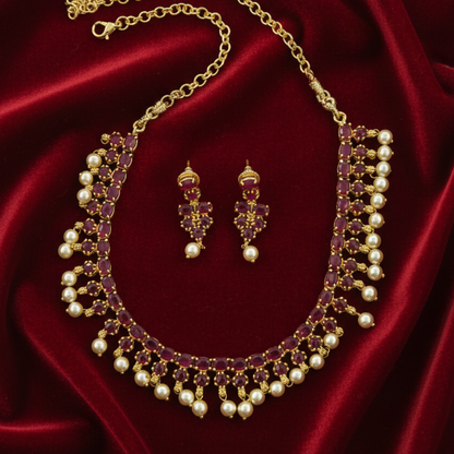 Sparkle Crystal Artificial Stone Jewellery Set