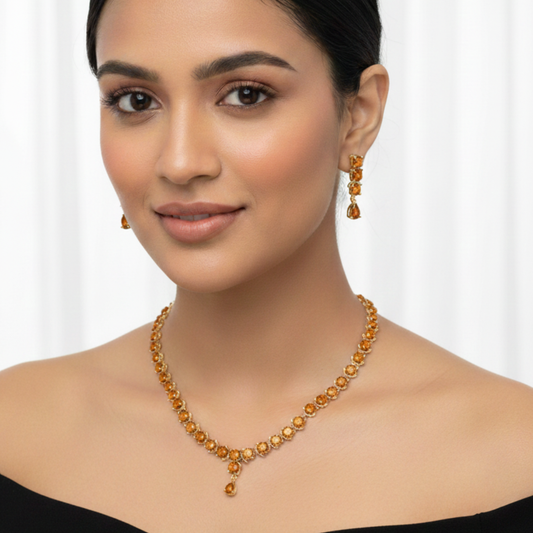 Big Round Necklace With Gold Artificial Stones