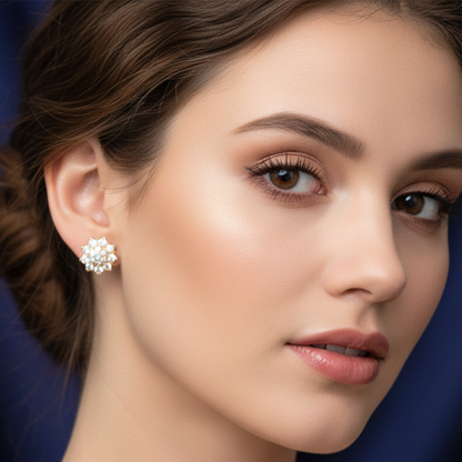 White Stone Multiple Shine Studs
