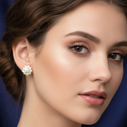 White Stone Multiple Shine Studs