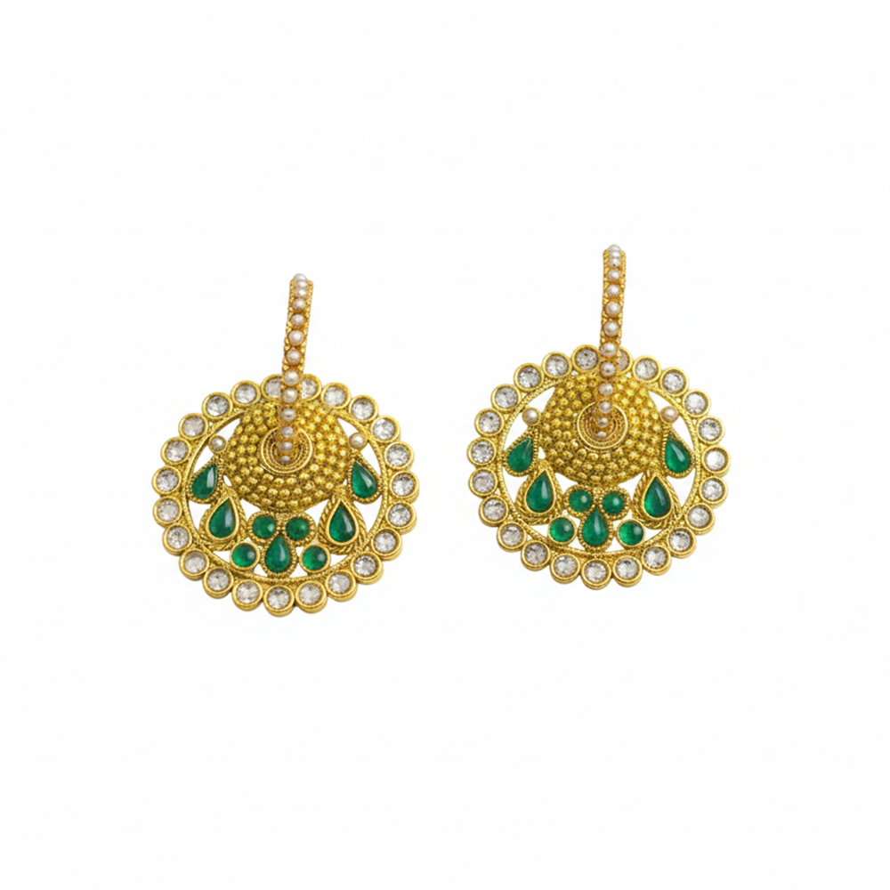 Green And White Stones Hanging Loops