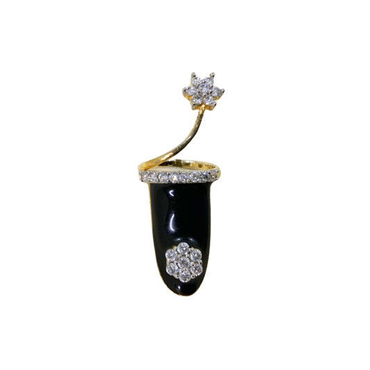 Gold-Plated Nail-Covered Ring