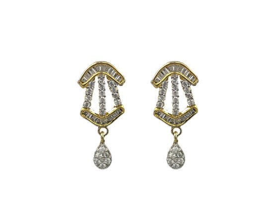 Gold Plated With White Stone Drops