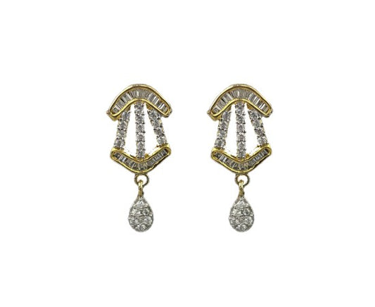 Gold Plated With White Stone Drops