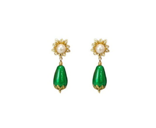 Gold Plated Flower Drop