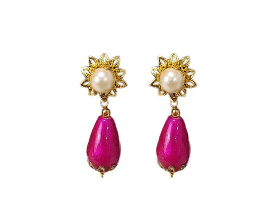 Gold Plated Flower Drop