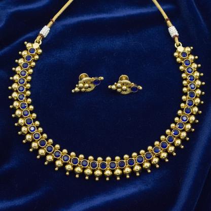 Kemp  Artificial Stone Traditional Gold Plated Necklace