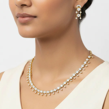 Royale Elegance Artificial Stone Jewellery Necklace Set