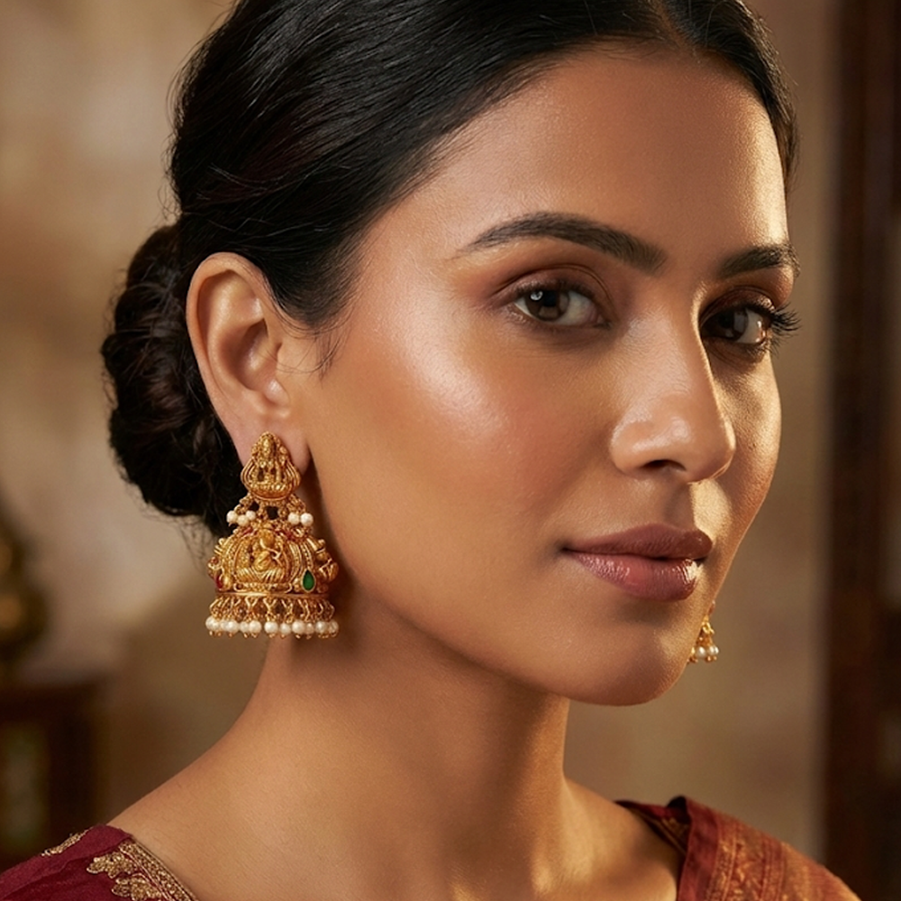 Antique Model Lakshmi Stud Grand Jhumka