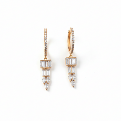 Triangle Drops with Hanging Stones Loops