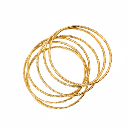 Gold plated Plain Design Six Bangles Set