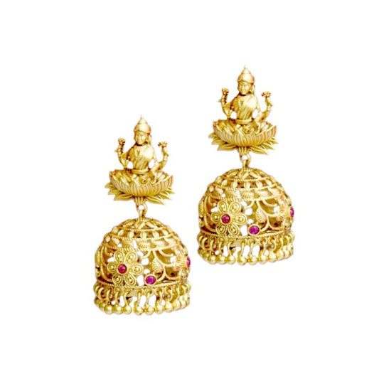 Jhumkas red and stone