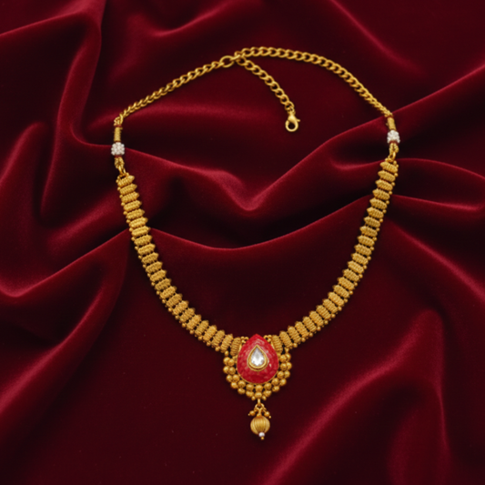 Light Pink & White Stone Necklace