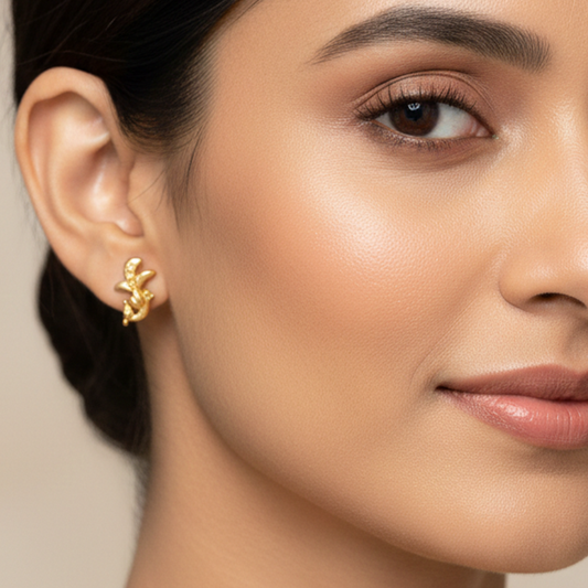 Gold Plated Beautiful Peacock Studs