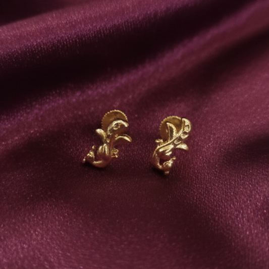Gold Plated Beautiful Peacock Studs