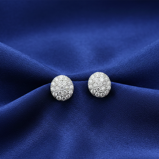 Multiple White Small Stones Shining Studs