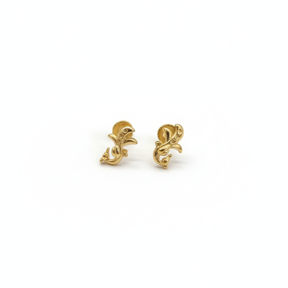 Gold Plated Beautiful Peacock Studs