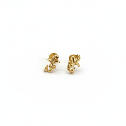 Gold Plated Beautiful Peacock Studs