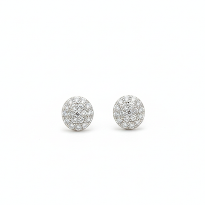 Multiple White Small Stones Shining Studs