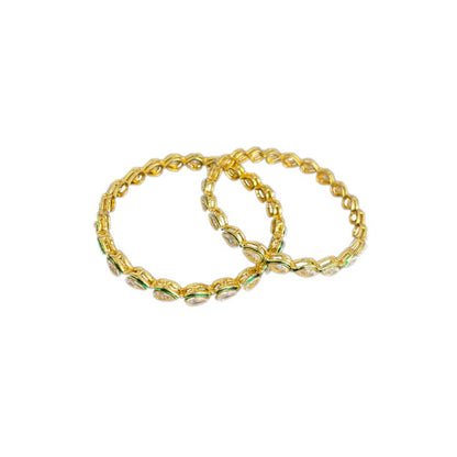 Gold Plated Kundan Stones Bangles