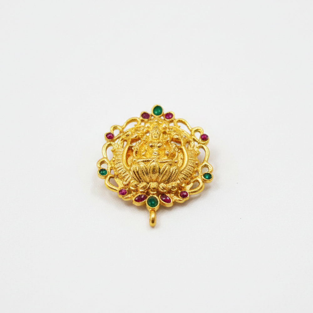 Lakshmi design Pendant with Multi Color Stones