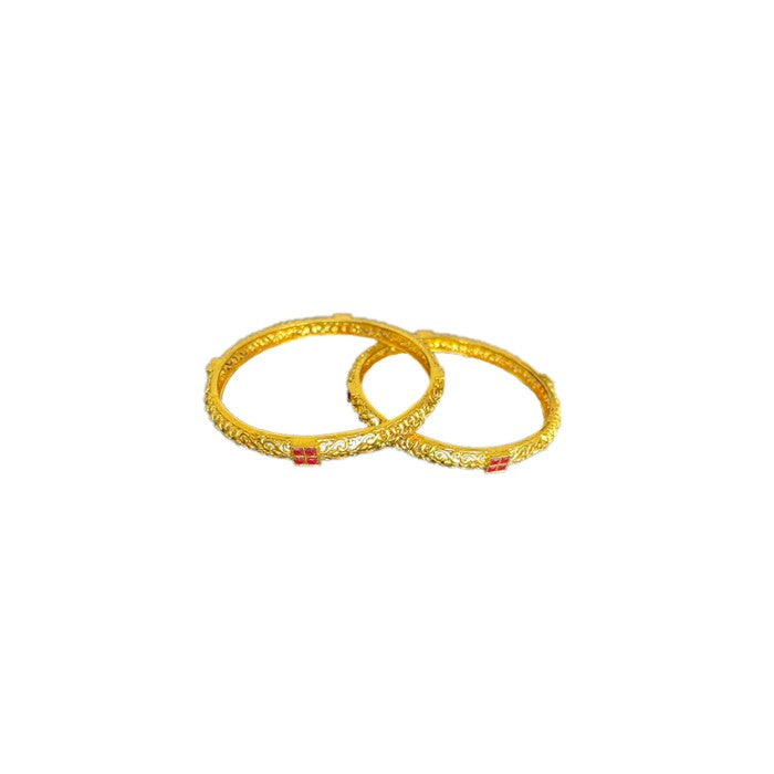 Gold plated with red disign bangles
