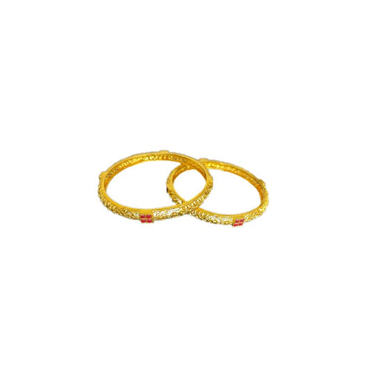 Gold plated with red disign bangles