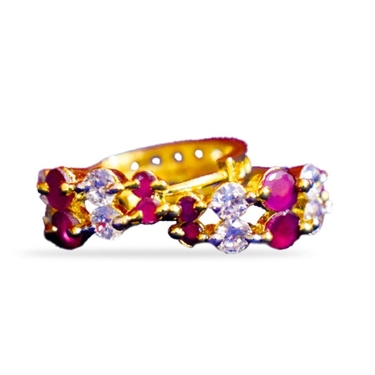 Loop with pink and white stone