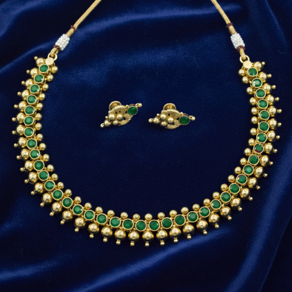 Kemp  Artificial Stone Traditional Gold Plated Necklace